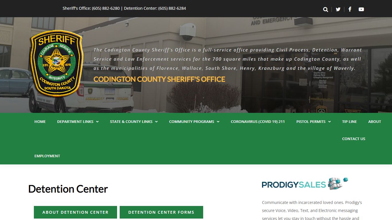 Detention Center – Codington County Sheriff's Office