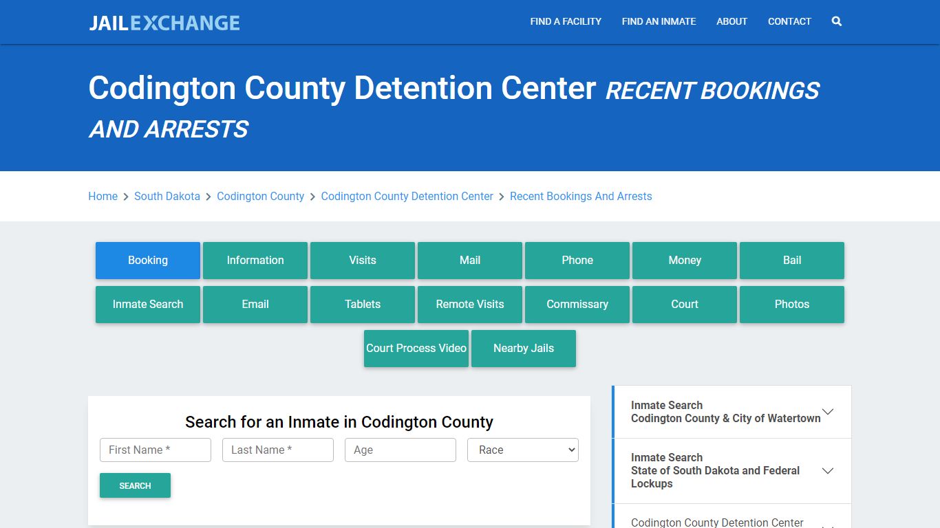 Codington County Detention Center Recent Bookings And Arrests